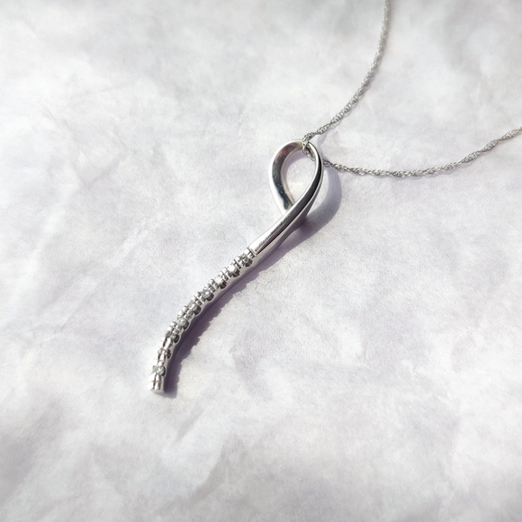 Taj Jewelers Jewelry - Taj Jewelers 10k white gold & diamonds pendant on 14k white gold singapore chain